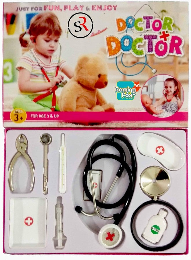 Raming Fox Kids Doctor Play Set, Medical Kit with 10 Instruments, Educational Pretend Play Toy - Image 4
